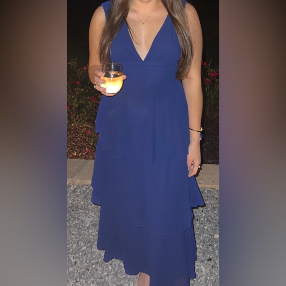 Lulus Blue tiered formal dress